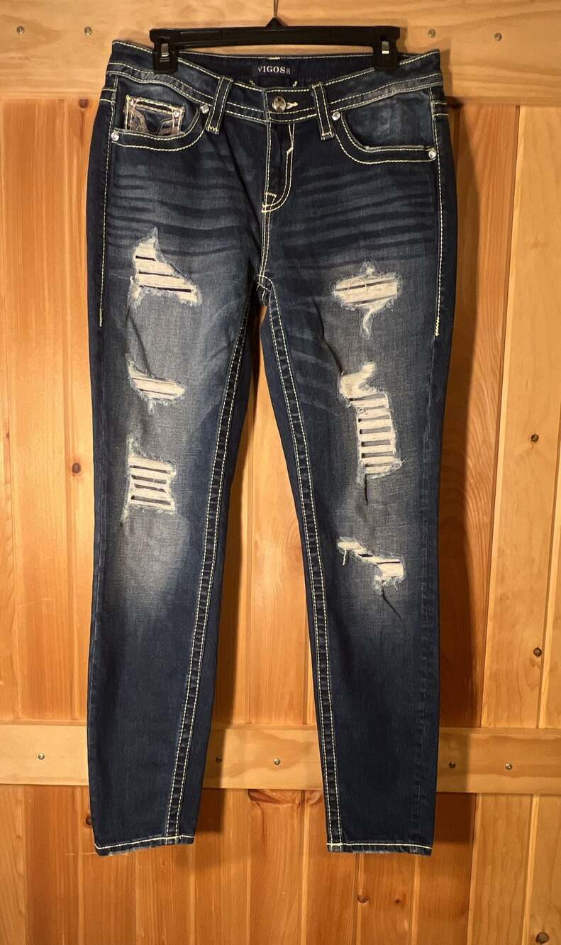 Vigoss Heritage Fit Destructed Skinny Jeans Size 8 L30